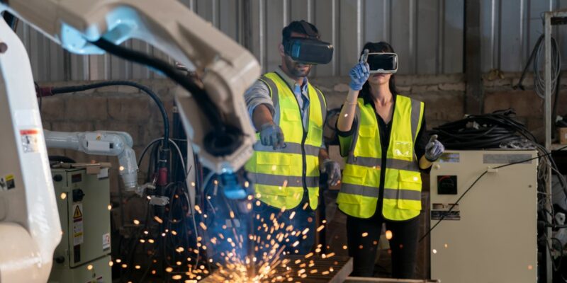 Robot spawający konstrukcję metalową